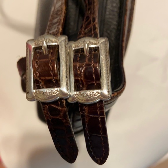 EUC BRIGTON Handbag 👜 Navy Blue and Brown strap. Gorgeous!! - Picture 8 of 14